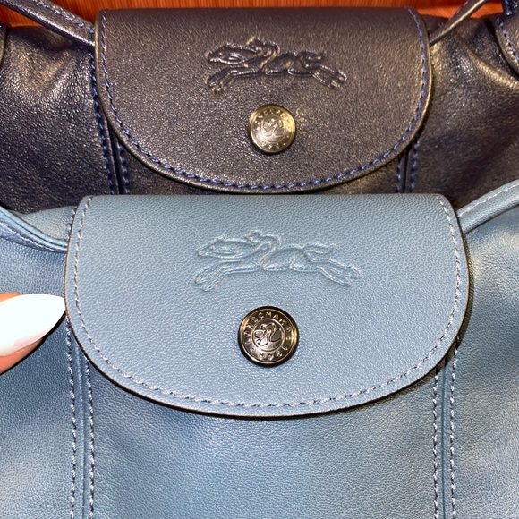 Longchamp- LE PLIAGE CUIR - Crossbody bag - Navy Blue Leather - MODEL DEPOSÉ - Picture 8 of 10